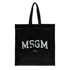 Сумка-шоппер с логотипом, черная MSGM