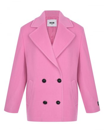 Двубортное пальто, розовое MSGM