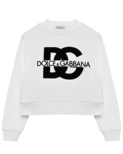 Свитшот с вышитым черным логотипом DG, белый Dolce&Gabbana