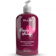 Ollin Professional Шампунь для волос с кератином и протеинами шёлка, 500 мл (Ollin Professional, Beauty Family)