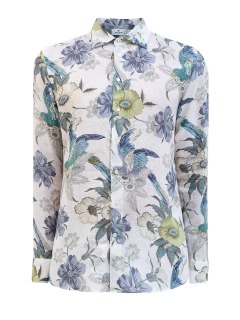 Свободная рубашка из льняной ткани с флористическим принтом
