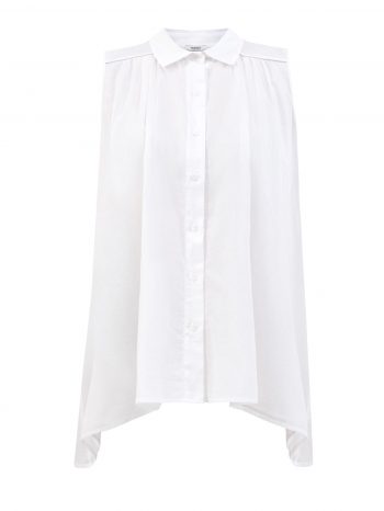 Удлиненная блуза асимметричного кроя из хлопка